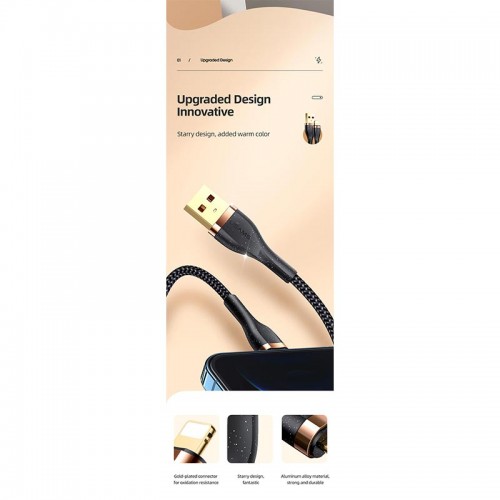 Кабель Usams Lightning Aluminum Alloy Charging & Data Cable US-SJ487 U64 |1.2m, 2A| white