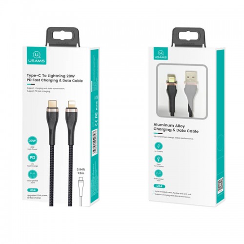 Кабель USAMS Type-C To Lightning PD Fast Charging & Data Cable US-SJ489 U64 |1.2m, 20W| black