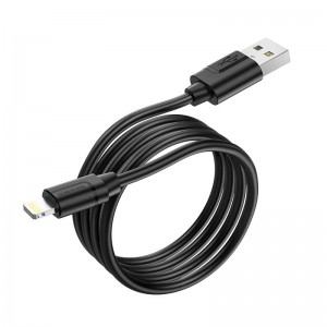 Кабель BOROFONE Lightning Harmony silicone charging data cable BX55 |1m, 2.4A| black