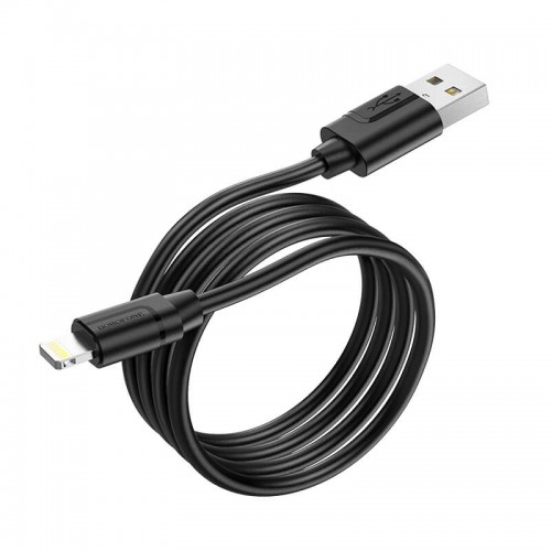 Кабель BOROFONE Lightning Harmony silicone charging data cable BX55 |1m, 2.4A| black