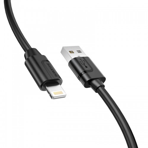 Кабель BOROFONE Lightning Harmony silicone charging data cable BX55 |1m, 2.4A| black