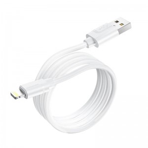 Кабель BOROFONE Lightning Harmony silicone charging data cable BX55 |1m, 2.4A| white