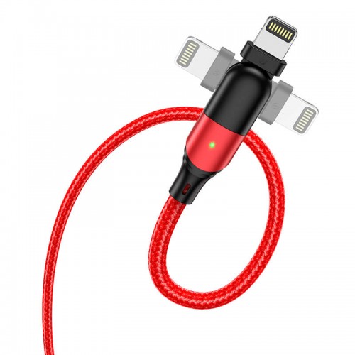 Кабель HOCO Lightning Orbit charging data cable U100 |1.2m, 2.4A|