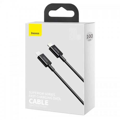 Кабель BASEUS Type-C to Lightning Superior Series Fast Charging Data Cable |1m, 20W| (CATLYS-A03) black