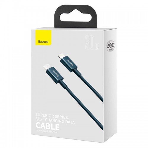Кабель BASEUS Type-C to Lightning Superior Series Fast Charging Data Cable |2m, 20W| (CATLYS-C03) blue