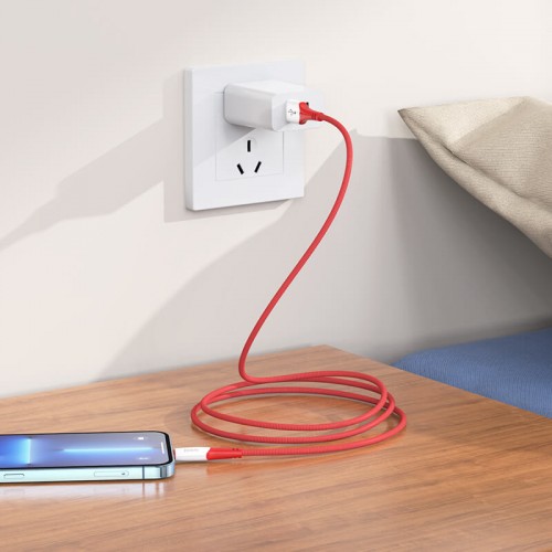 Кабель Hoco Lightning Ferry charging data cable X70 |1m, 2.4A| red