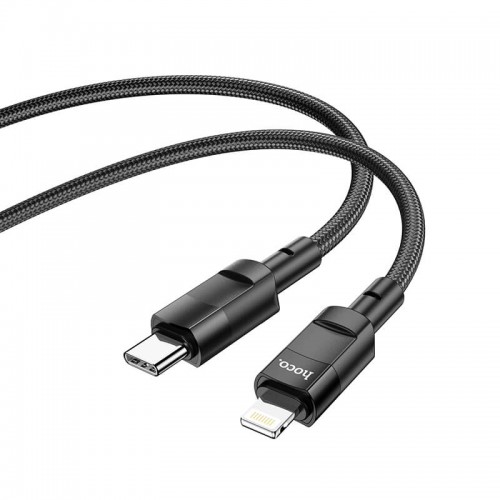 Кабель Hoco Type-C to Lightning Moulder PD charging data cable U106 |1.2m, 20W| black