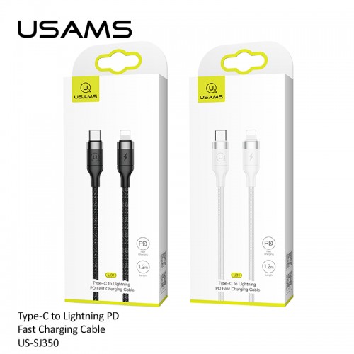 Кабель USAMS Type-C to Lightning US-SJ350 U31 |1.2m, PD/18W, 2.4A| black