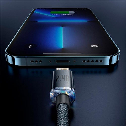 Кабель Baseus Lightning Crystal Shine Series |1.2M, 2.4A| (CAJY000001) black