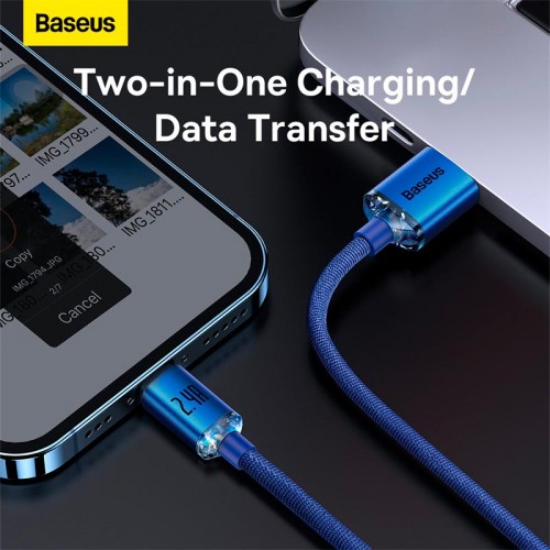 Кабель Baseus Lightning Crystal Shine Series |1.2M, 2.4A| (CAJY000001) black