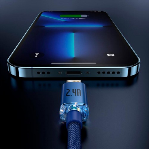 Кабель Baseus Lightning Crystal Shine Series |1.2M, 2.4A| (CAJY000001) black