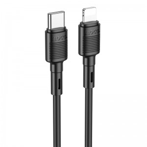 Кабель Hoco Type-C to Lightning Victory PD charging data cable X83 |1m, 20W| black