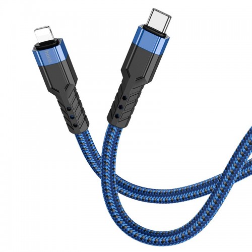 Кабель Hoco Type-C to Lightning charging data cable U110 |1.2m, 20W, 3A| blue