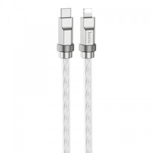 Кабель Hoco Type-C to Lightning Solid PD silicone charging data cable U113 |1.2m, 20W, 3A| silver