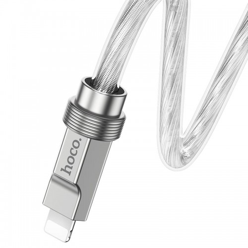 Кабель Hoco Type-C to Lightning Solid PD silicone charging data cable U113 |1.2m, 20W, 3A| silver
