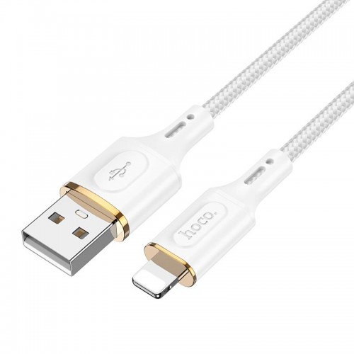 Кабель Hoco Lightning Goldentop charging data cable X95 |1m, 2.4A| white