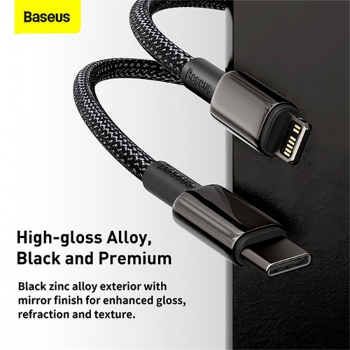 Кабель Baseus Type-C to Lightning Tungsten Gold Fast Charging Data Cable |1m, 20W| black
