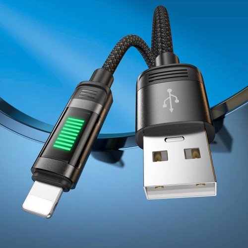 Кабель Hoco Lightning Lantern charging data cable U126 |1.2m, 2.4A| black