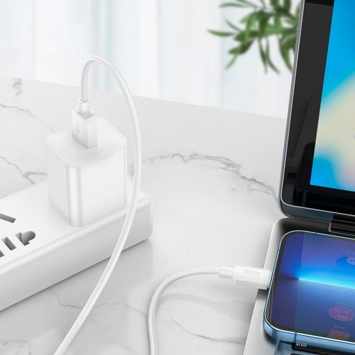Кабель Hoco Lightning Hyper charging data cable X96 |1m, 2.4A| white