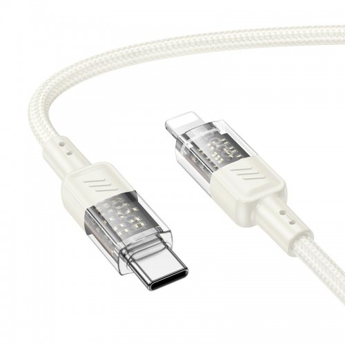 Кабель Hoco Type-C to Lightning Spirit PD transparent charging data cable U129 |27W, 1.2M| black