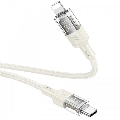 Кабель Hoco Type-C to Lightning Spirit PD transparent charging data cable U129 |27W, 1.2M| black