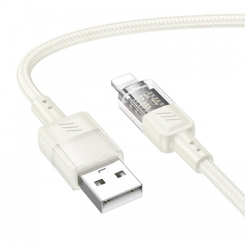 Кабель HOCO Lightning Spirit transparent charging data cable U129 |2.4A, 1.2M|