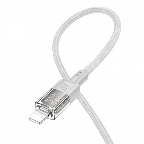 Кабель HOCO Lightning Spirit transparent charging data cable U129 |2.4A, 1.2M|