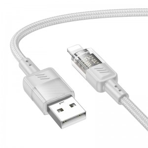 Кабель HOCO Lightning Spirit transparent charging data cable U129 |2.4A, 1.2M|