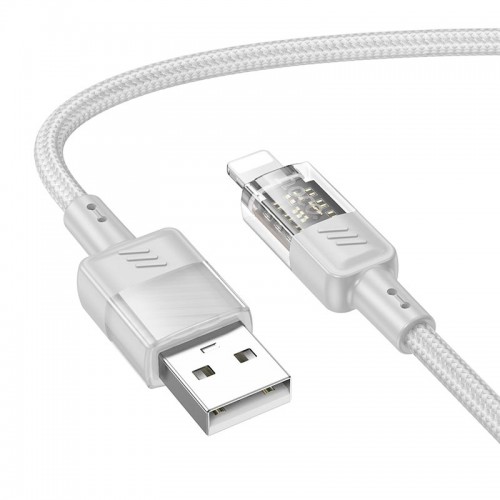 Кабель HOCO Lightning Spirit transparent charging data cable U129 |2.4A, 1.2M|