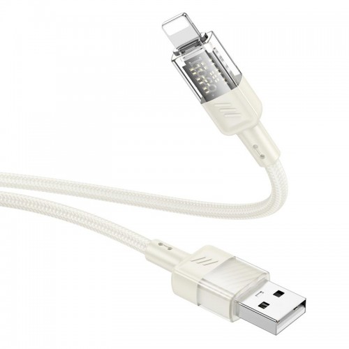 Кабель HOCO Lightning Spirit transparent charging data cable U129 |2.4A, 1.2M|