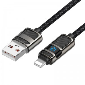 Кабель HOCO Lightning Line charging data cable with display U137 |1.2m, 2.4A/12W|