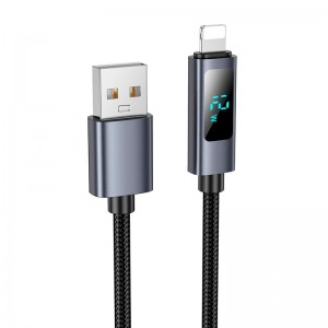 Кабель HOCO Lightning Favor charging data cable with display X112 |1m, 2.4A|