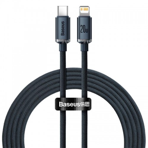 Кабель Baseus Type-C to Lightning Crystal Shine Series Fast Charging Data Cable |2m, 20W| black