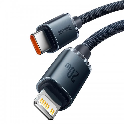 Кабель Baseus Type-C to Lightning Crystal Shine Series Fast Charging Data Cable |2m, 20W| black