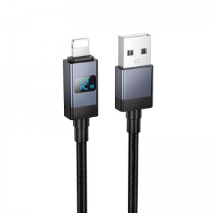 Кабель HOCO Lightning Generous charging data cable with display X118 |1m, 2.4A|