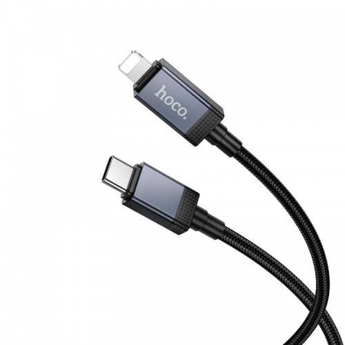 Кабель HOCO Type-C для Lightning Generous PD Charging data cable with display X118 |1m, 27W| black