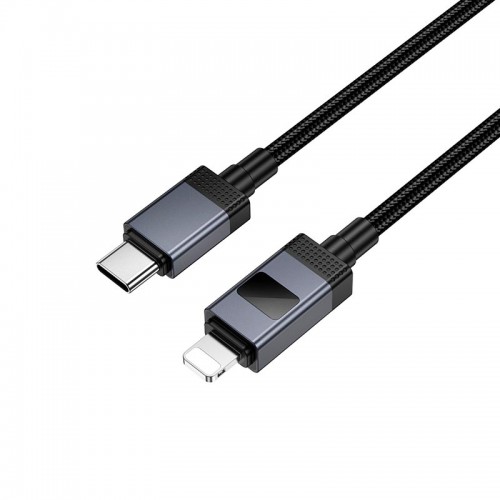 Кабель HOCO Type-C для Lightning Generous PD Charging data cable with display X118 |1m, 27W| black
