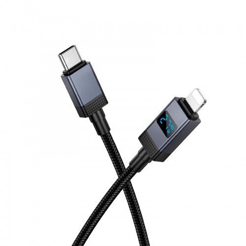 Кабель HOCO Type-C для Lightning Generous PD Charging data cable with display X118 |1m, 27W| black