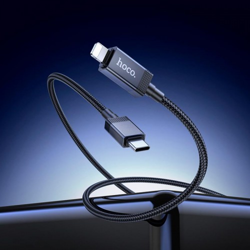 Кабель HOCO Type-C для Lightning Generous PD Charging data cable with display X118 |1m, 27W| black