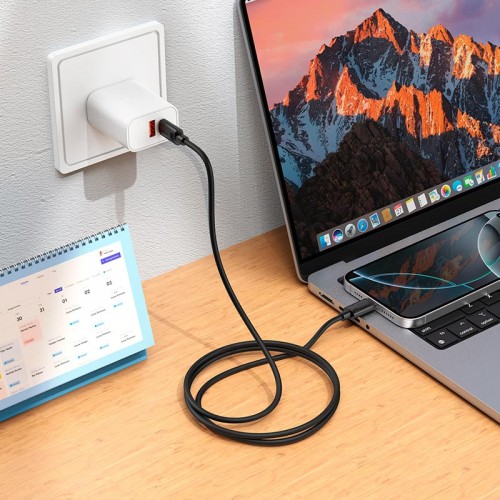 Кабель HOCO C до Lightning Benefit PD silicone charging data cable X122 |1m, 27W| black