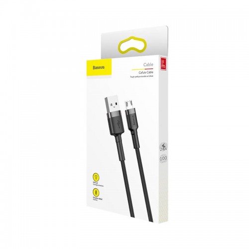 Кабель Micro USB BASEUS cafule |2.4A, 1M| (CAMKLF-B09) black