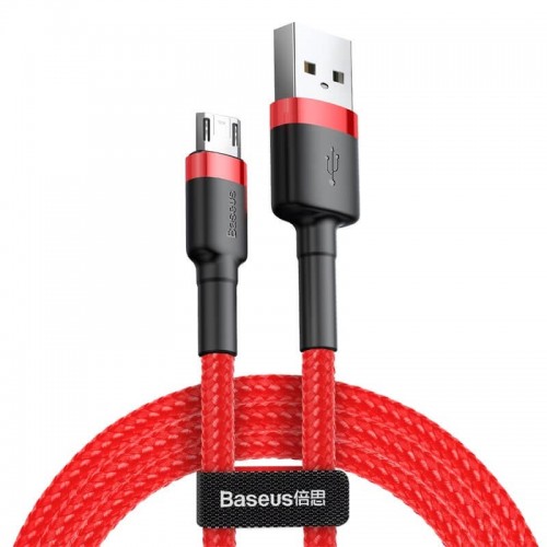 Кабель Micro USB BASEUS cafule |2.4A, 1M| (CAMKLF-B09) black-red