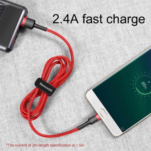 Кабель Micro USB BASEUS cafule |2.4A, 1M| (CAMKLF-B09) black-red