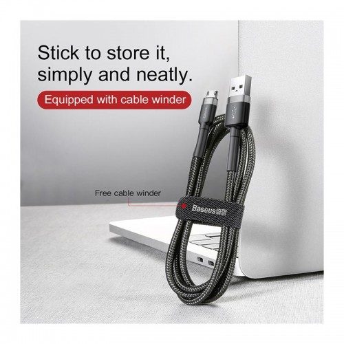 Кабель Micro USB BASEUS cafule |2.4A, 1M| (CAMKLF-B09) black-red