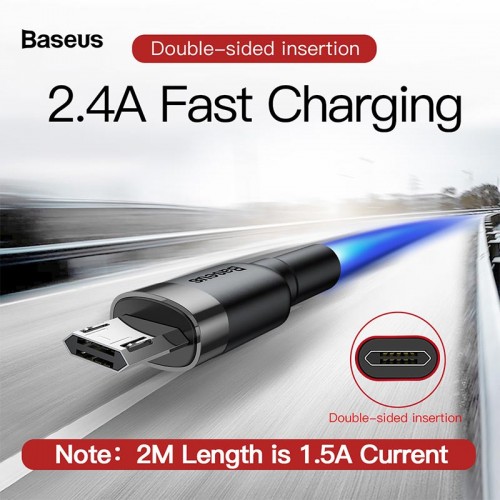 Кабель Micro USB BASEUS cafule |2.4A, 1M| (CAMKLF-B09) red