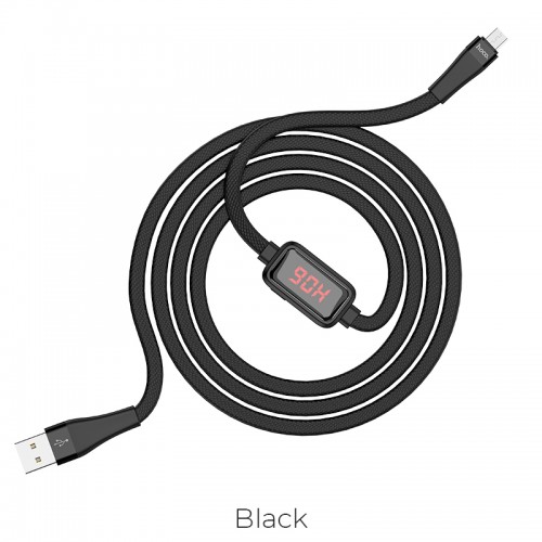Кабель Hoco Micro USB з таймером S4 |1.2m, 2.4A| black