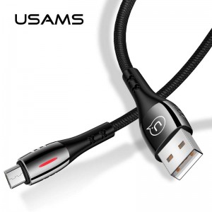 Кабель Usams Micro USB Smart Power-off u-Tone series US-SJ346 |1.2m, 2A| black