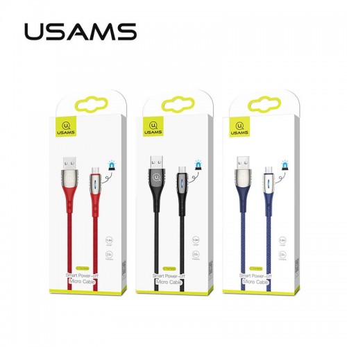 Кабель Usams Micro USB Smart Power-off u-Tone series US-SJ346 |1.2m, 2A| black