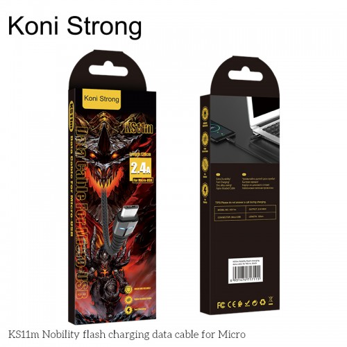 Кабель Micro USB Koni Strong Nobility flash charging KS11m |1.2m, 2.4A|