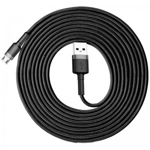 Кабель BASEUS Micro USB Cafule |3m, 2A| (CAMKLF-HG1) black-grey